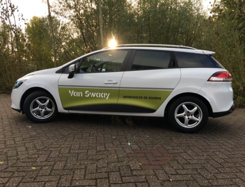 Belettering Renault Clio voor Bouwbedrijf Van Swaay
